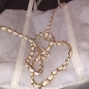 Elegant Faux Fur Off White Tote Bag